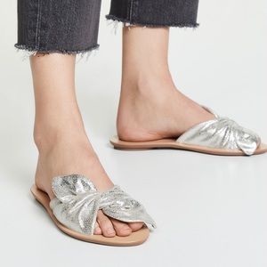 LOEFFLER RANDALL Phoebe Sandals, Silver, size 7.5